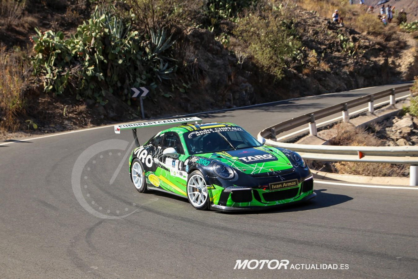Iván Armas con Prosche 911.991.1, en la rampa de Fataga