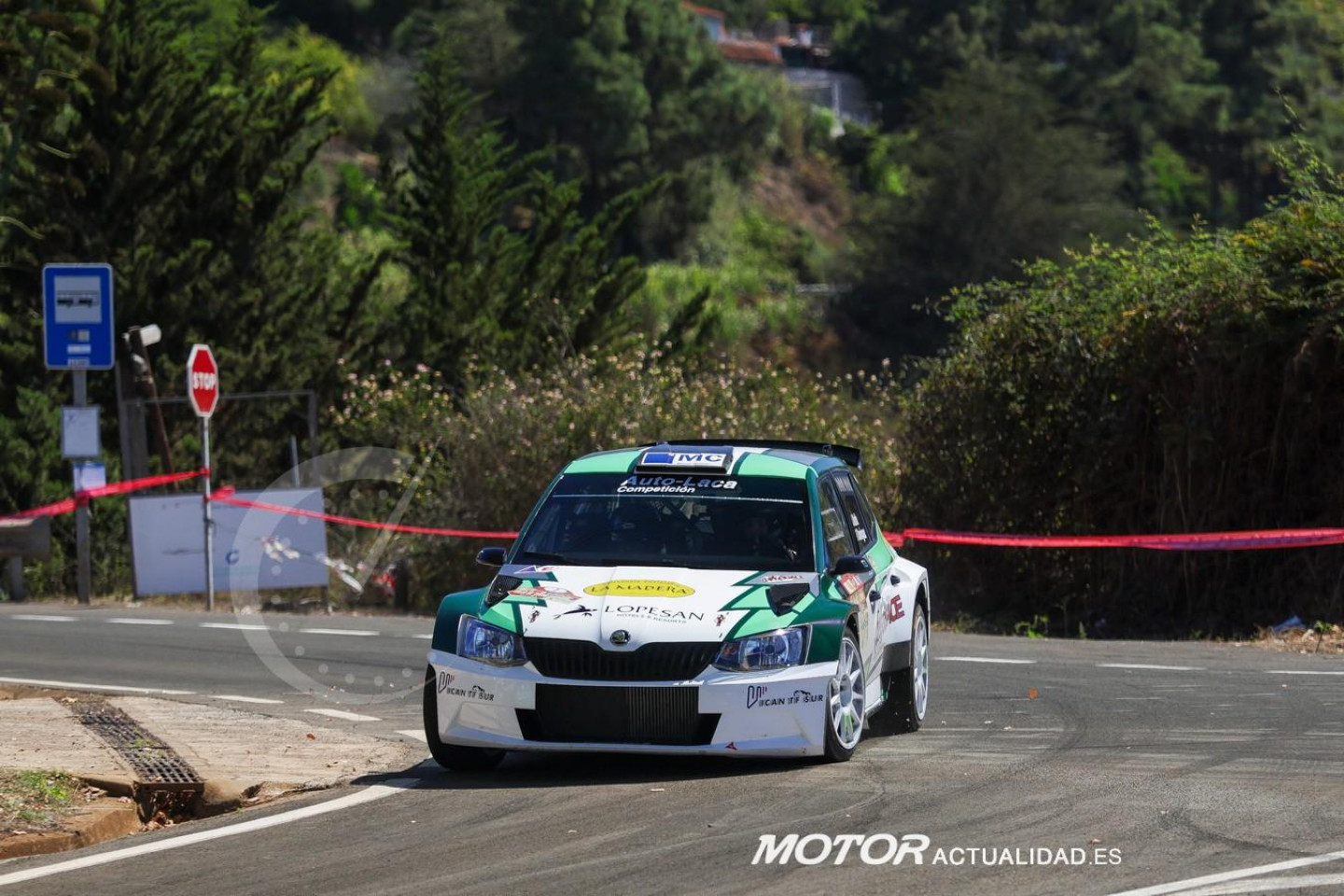 Armide Martín-Pedro Domínguez, Skoda Fabia Rally2, durante la rpoeuba